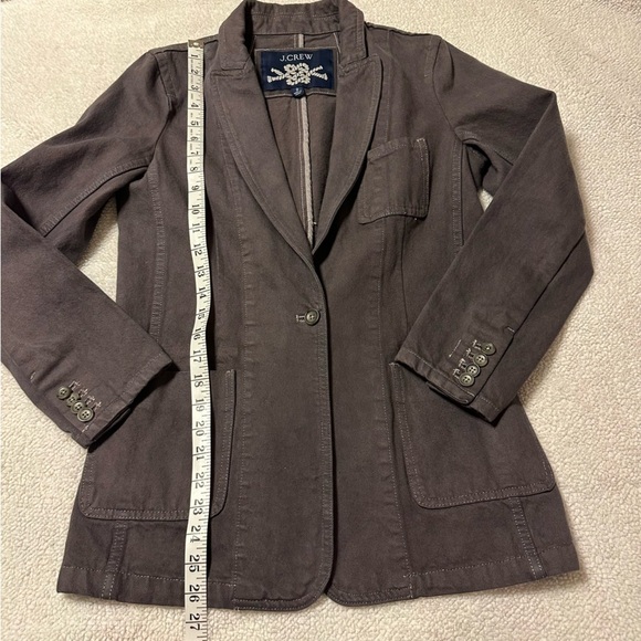 J. Crew Long Parke Blazer Denim Jacket Gray Brown - Picture 6 of 12